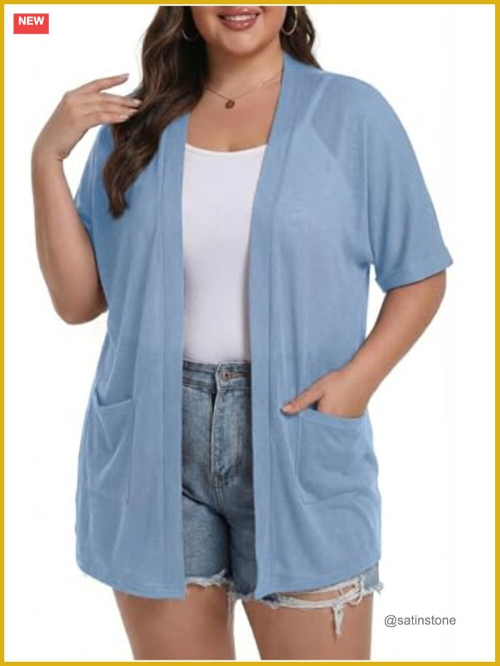 Plus Size Summer Cardigan Women Short Sleeve Lightweight Open Front Cover Up - Picture 1 of 6